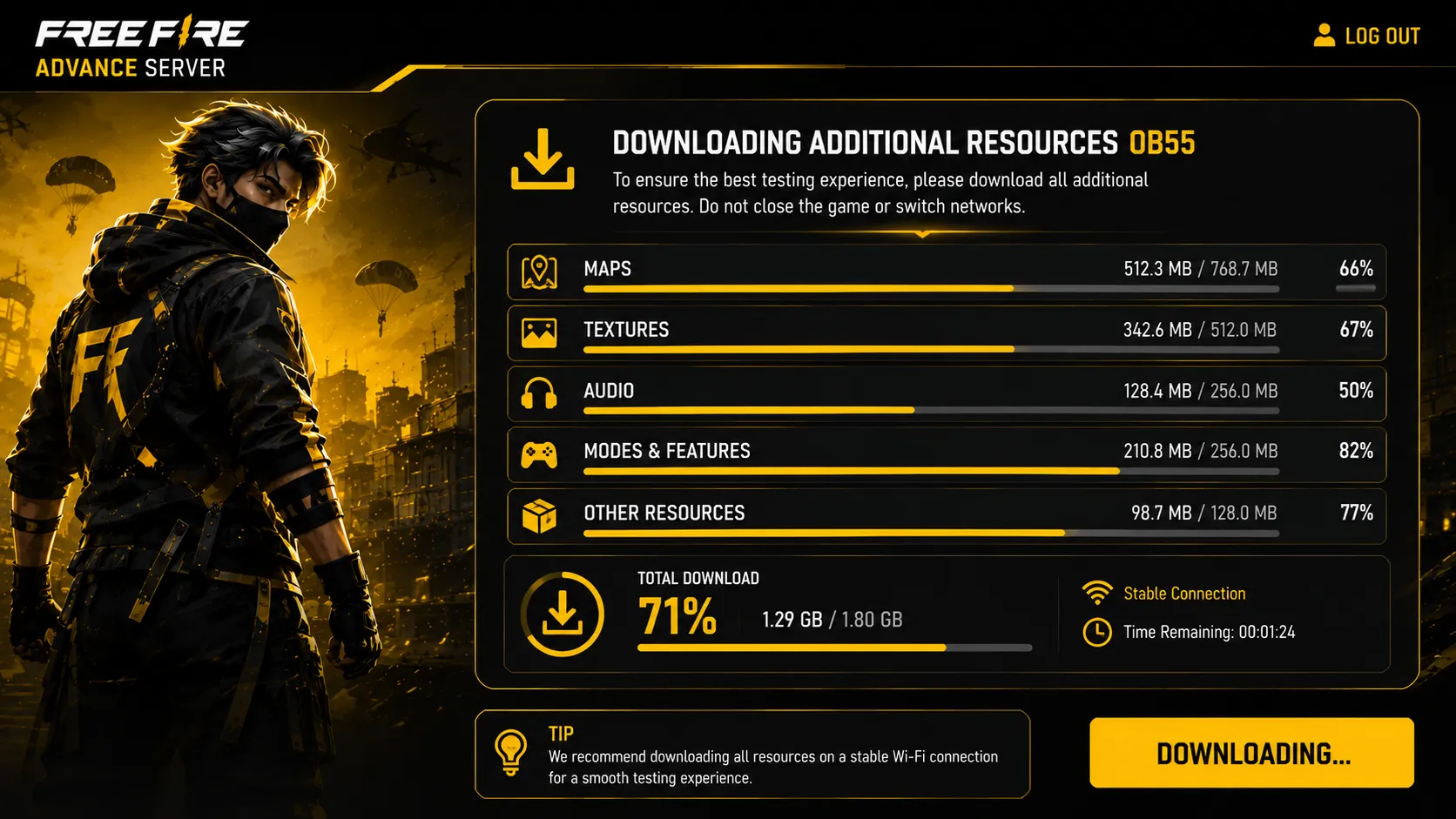 Downloading additional OB55 game resources